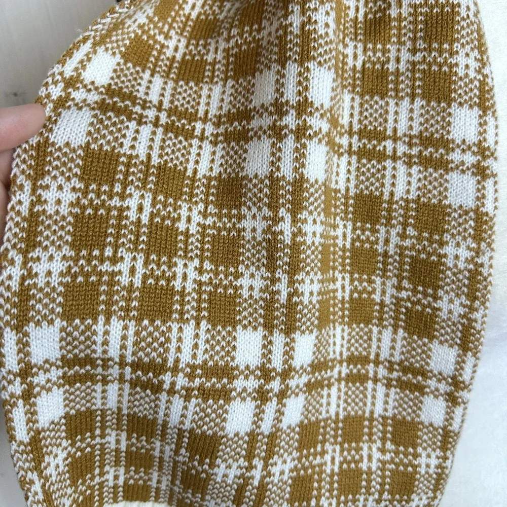 Timberland Houndstooth Plaid Scarf Brown & Cream New‎ NWT
